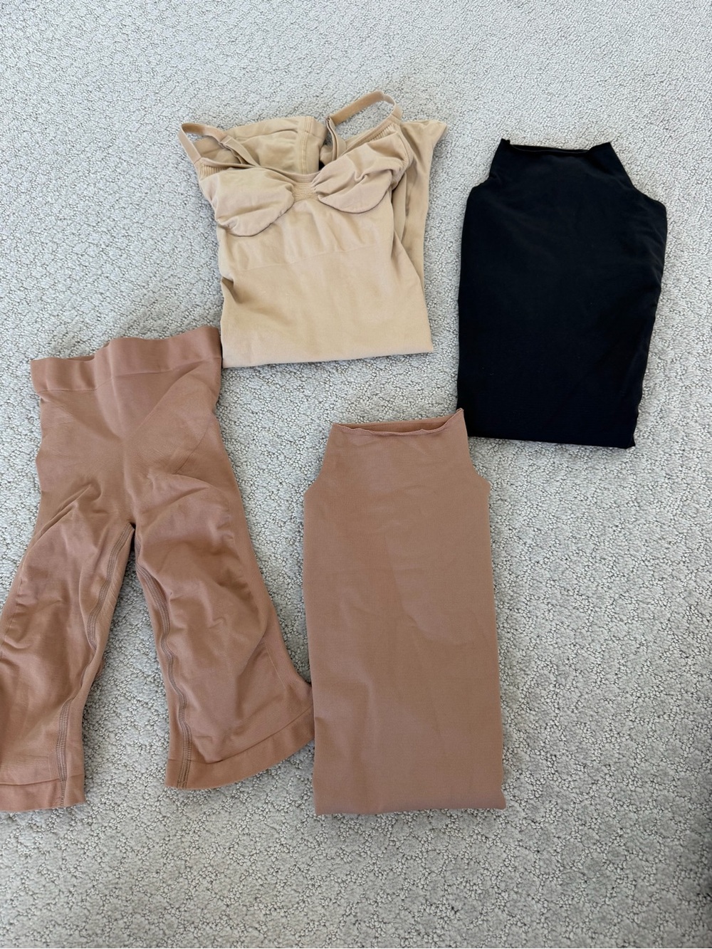 4 pc Bundle Skims Nude and Black Small Mock Bodysuit Sculpting